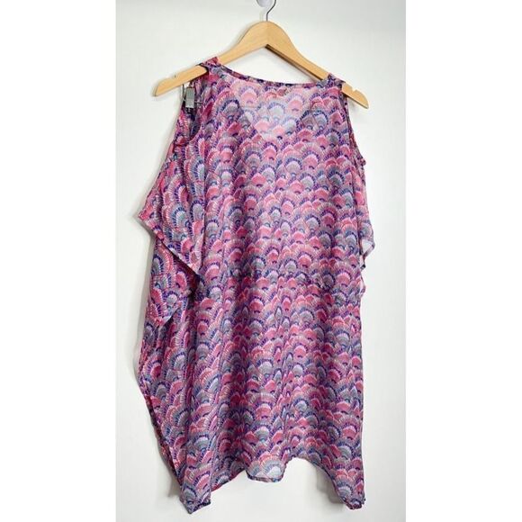 The Royal Standard Beach Cover Up Shell Print Pink/Blue Size Medium - Picture 6 of 6